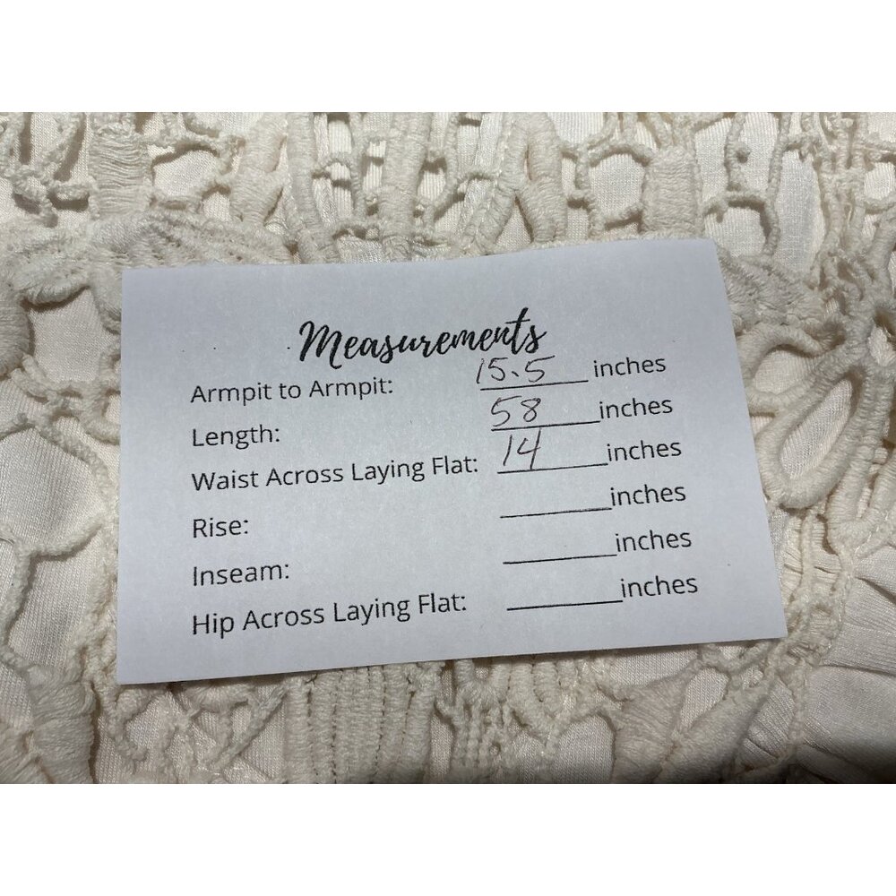 Sky Brand Maxi Dress Large Sleeveless Off White Lace Front NWT - Picture 9 of 9